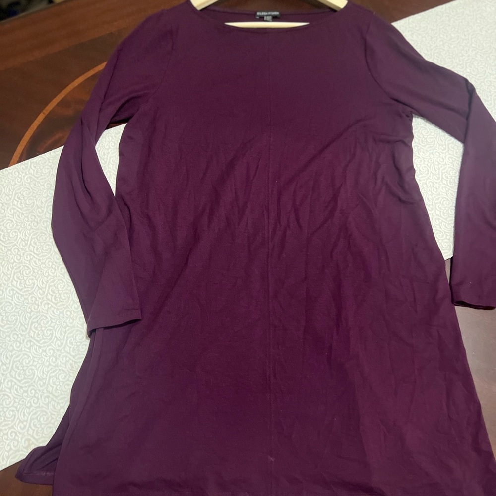 Eileen Fisher Viscose Plum Women’s Classic Style Quality Medium Elevated Basics - Picture 2 of 8